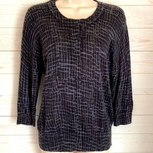 Ann Taylor Loft Petites Large Animal Print Light Cardigan Sweater